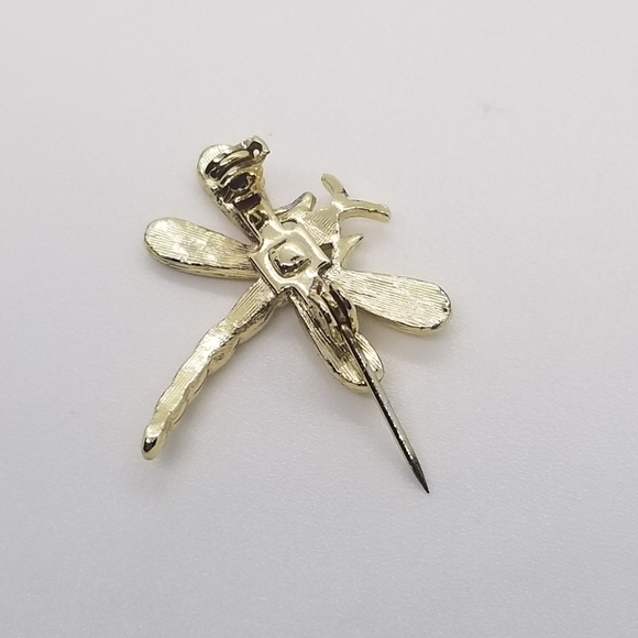 Gold tone dragonfly pin - Picture 4 of 5